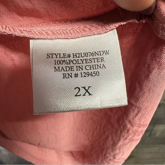 Como vintage NWT pink ruffle sleeve top size 2X - Picture 5 of 8